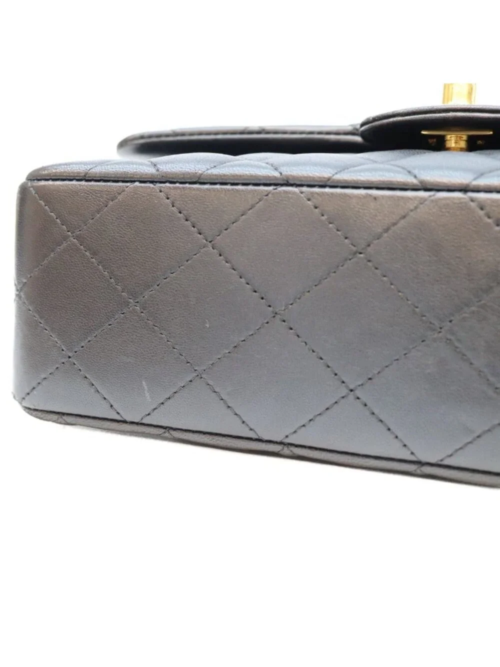 Chanel Black Lambskin Quilted 23 Shoulder Bag